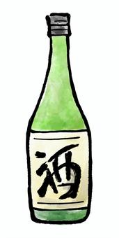 日本酒　瓶　焼酎 筆,乾杯,アルコール,手書き,ドリンク,飲み放題,飲み会,酒,メニュー,焼酎のイラスト素材