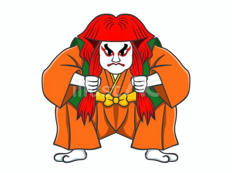 歌舞伎 歌舞伎,役者,舞台のイラスト素材