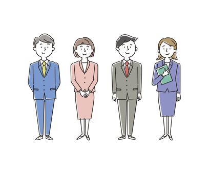 会社員の男性と女性_02 会社員,社員,ビジネスマン,ビジネスウーマン,男性,女性,男女,新入社員,派遣社員,仕事のイラスト素材