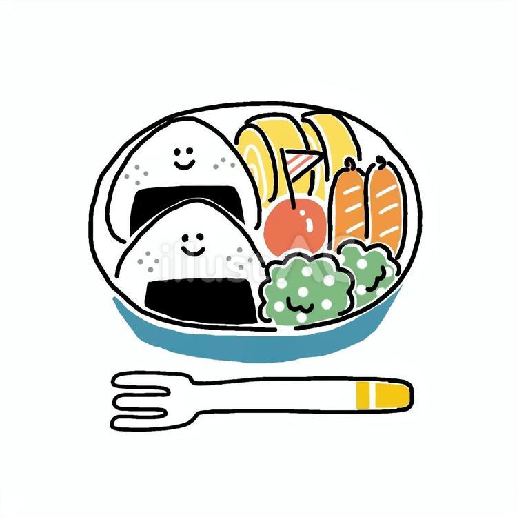 子供用かわいい弁当手描きイラスト 弁当,お弁当,かわいいのイラスト素材