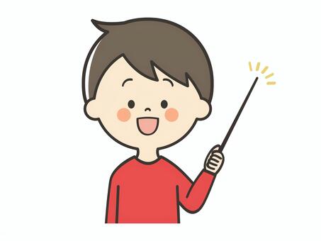 説明する男の子 男の子,こども,説明,教える,解説,プレゼン,発表,ポイント,授業,発表会のイラスト素材