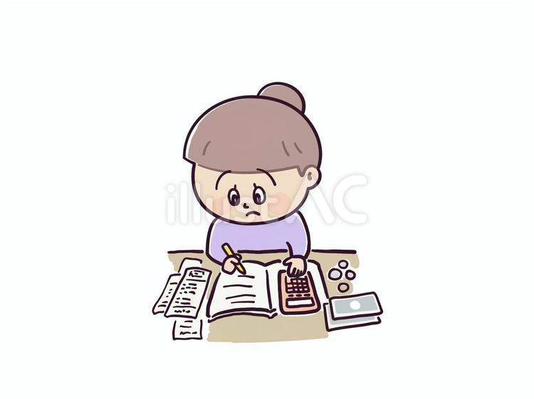 女性（家計簿） 家計簿,節約,家計のイラスト素材