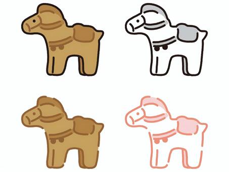 埴輪馬４種セット 埴輪馬,埴輪,古墳,古墳時代,考古学,馬,動物,午年,2026年,歴史のイラスト素材