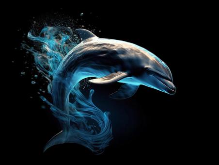 Illustration, dolphin, water, animal, 