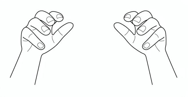 手　197 手,指,リアル,両手,モノクロ,腕,上げる,押さえる,支える,のせるのイラスト素材