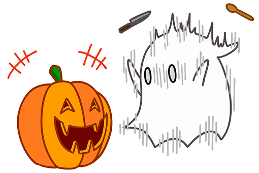 カボチャのランタンを作るおばけ 2 ハロウィン,おばけ,オバケ,かわいい,秋,シンプル,可愛い,10月,イベント,子供向けのイラスト素材