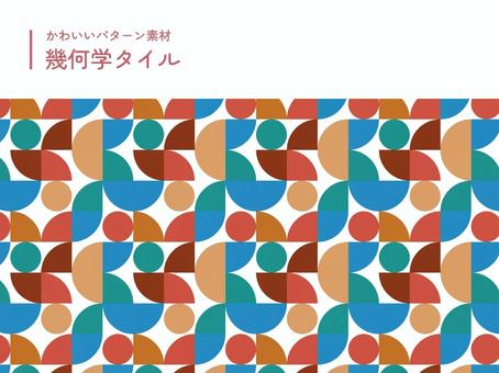 かわいい幾何学タイルのパターン01青茶 タイル,幾何学,ジオメトリックのイラスト素材