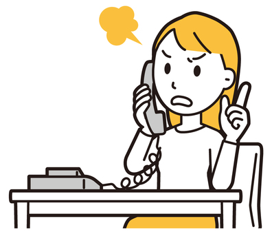  ロングヘア女性(黄)-431-バスト 電話,怒る,女性,女の子,人物,かわいい,怒り,キレる,ムカつく,喧嘩のイラスト素材