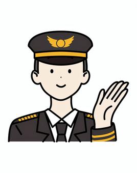 男性パイロットブレザーこちら パイロット,操縦士,飛行士,飛行機,帽子,制服,ベクター,イラスト,職業,男性のイラスト素材