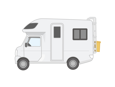 Illustration, acampamento carro, acampamento, carro, 
