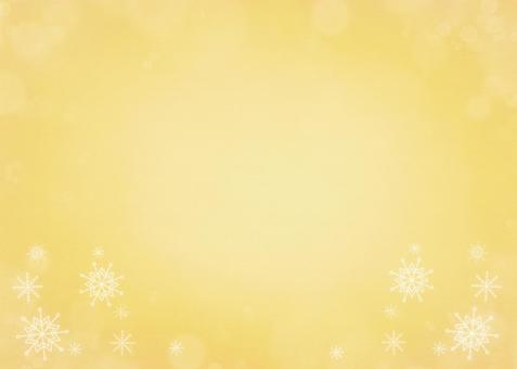 やさしい冬の金色背景と雪の結晶フレーム2 金背景,ゴールド,金色,黄色,光,キラキラ,ボケ,背景素材,素材,シンプルのイラスト素材