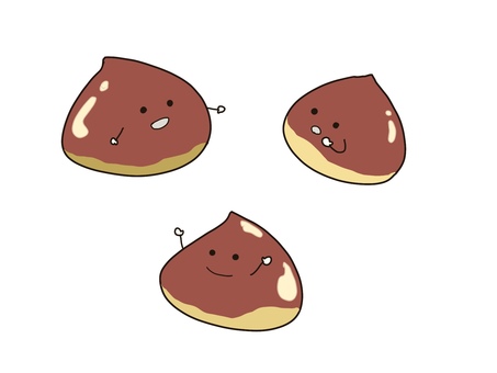 栗 くり,栗,クリ,秋,食べ物,食欲,挿絵,イラスト,キャラクター,キャラのイラスト素材