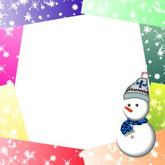 雪だるま　 雪だるま,かわいい,帽子,マフラー,冬,氷,結晶,フレーム,ｃｓ6,重いのイラスト素材