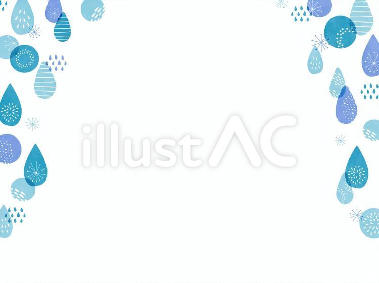 北欧風のレインドロップのフレーム素材 梅雨,雨,北欧風のイラスト素材
