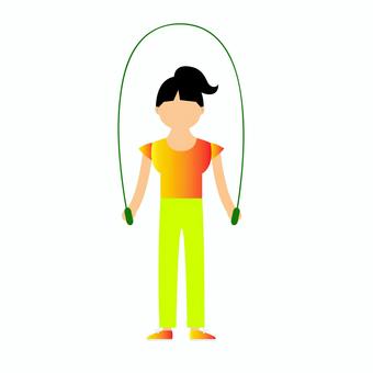 なわとび 015 なわとび,運動,トレーニング,エクササイズ,ジャンプ,女性,スポーツ,フィットネス,ロープ,アウトドアのイラスト素材