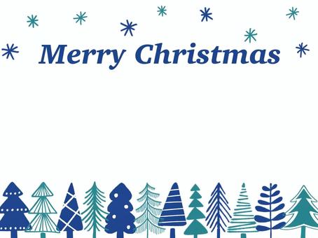 北欧風クリスマスカード 冬,クリスマス,ツリー,木,森,樹木,植物,自然,雪,雪景色のイラスト素材