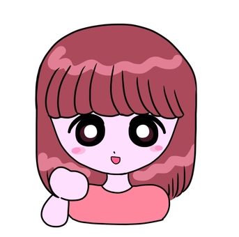 女の子　アイコン　イラスト 女の子,アイコン,アニメ,ワンポイント,かわいい,ガッツポーズ,素材のイラスト素材