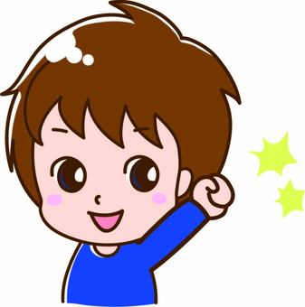 手を上げる男の子, JPG, PNG and AI 手を上げる男の子, un homme, un humain, corps supérieur, JPG, PNG and AI