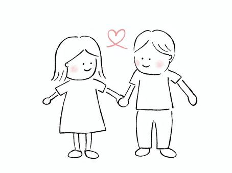 仲の良い夫婦 夫婦,カップル,結婚,交際,仲良し,男女,ハートのイラスト素材