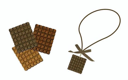 ストラップ ストラップ,キーホルダー,ペンダント,板チョコ,チョコレート,食玩,アクセサリー,リボン,紐,装飾のイラスト素材