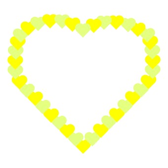 小さなハートでできたハートフレーム_黃 ハート,love,背景,フレーム,メッセージ,背景透明,カード,気持ち,想い,バレンタインのイラスト素材