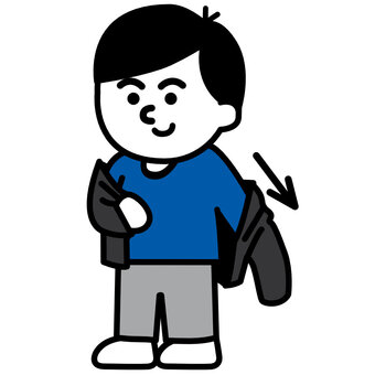 上着を脱ぐ 子ども 着替え動作 生活動作,視覚支援,着替え,手順,子ども,保育,療育,特別支援,アイコン,男の子のイラスト素材