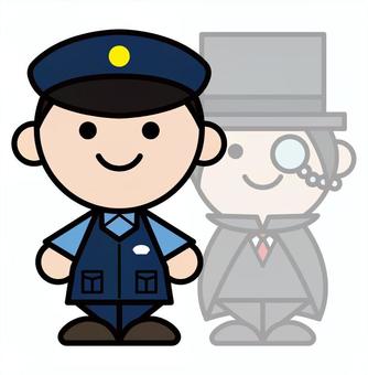 Illustration, a theft, a policeman, disguise, 