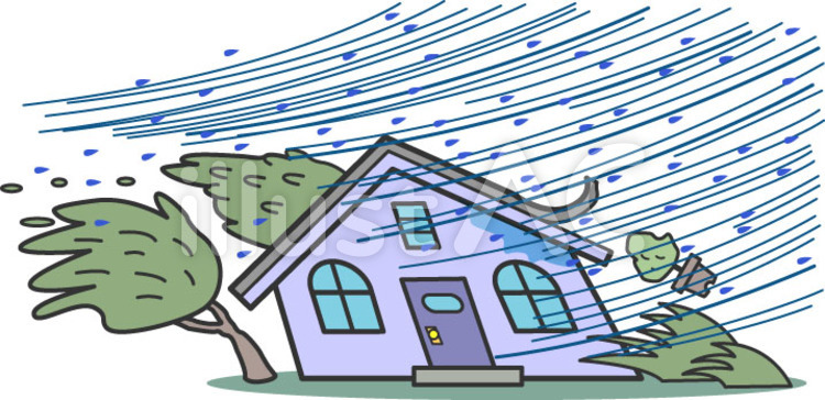 台風・大雨・強風2 台風,大雨,嵐のイラスト素材