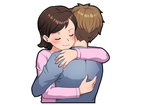 大切な人とハグ ハグ,抱きしめる,恋人,夫婦,愛情表現,愛,カップル,スキンシップのイラスト素材