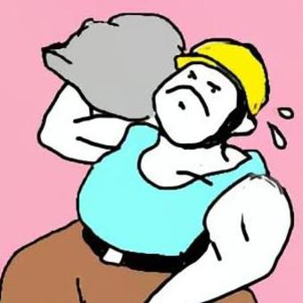 重労働 重労働,労働,労働者,手書き,シンプルのイラスト素材