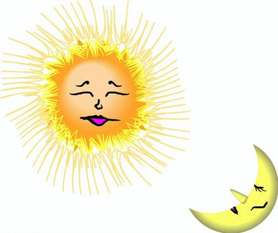 sun moon face anthropomorphic day night, , JPG, PNG and AI