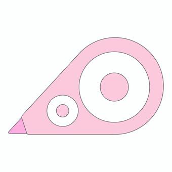 修正テープ（線ありピンク） 修正,テープ,のり,貼る,消す,イラスト,素材,シンプル,単品,文房具のイラスト素材