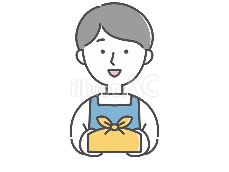 人物　お弁当を持つ男性 お弁当,手作り弁当,ランチボックスのイラスト素材