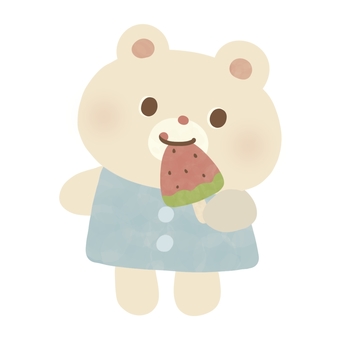 Bear and watermelon ice cream (dull), Bear and watermelon ice cream (dull), bear, animal, watermelon,