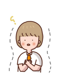 自他の境界線について考えるかわいい女の子 境界線,自分,他人,ハテナ,女の子のイラスト素材