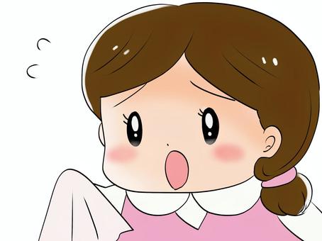 慌ててハンカチを差し出す女性 女性,ハンカチ,汗,慌てる,差し出す,困るのイラスト素材
