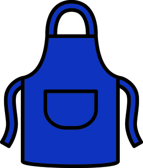 紺のエプロンです。 エプロン,シンプル,介護,福祉,ワンポケット,無地,家庭用,業務用,ポケット付き,ケアのイラスト素材