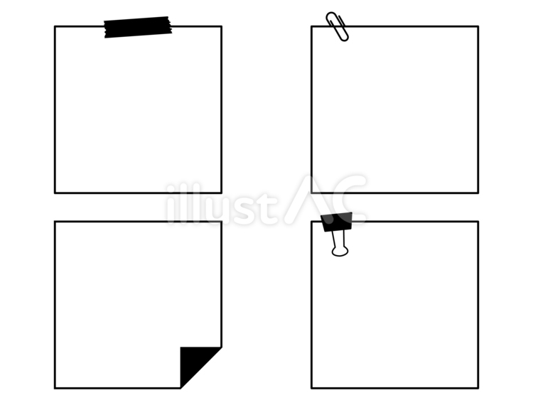 いろいろなメモ クリップ,メッセージ,メモのイラスト素材
