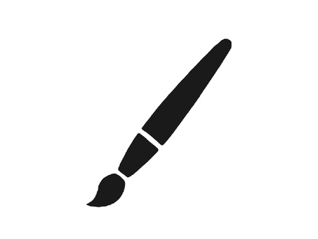 アートブラシのシルエット 筆,毛筆,書道,書道筆,筆記具,文房具,文具,習字,書写,書くのイラスト素材
