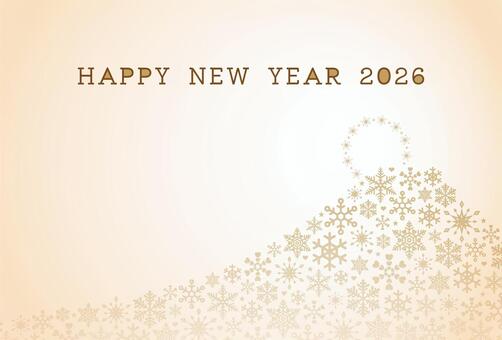 雪の結晶の富士山　年賀状 年賀状,富士山,新年,2026年,ご挨拶,金色,冬,雪,結晶,星のイラスト素材