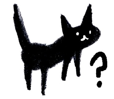 Illustration, black, cat, question, 