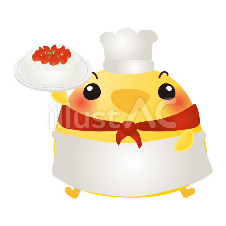 ひよこパティシエ ひよこ,パティシエ,ケーキ屋さんのイラスト素材
