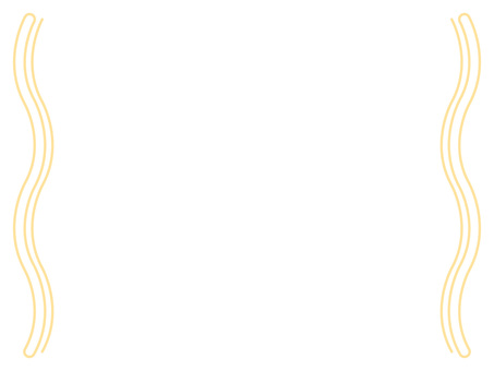 黄色い両サイドの波状ラインフレーム フレーム,飾り枠,背景,罫線,ライン,波線,ウェーブ,曲線,黄色,淡いのイラスト素材