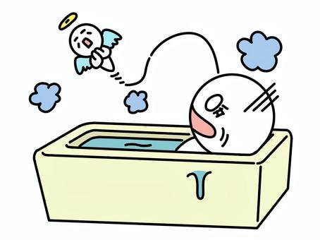 お風呂の中で死にかける高齢棒人間 お風呂,棒人間,死にかける,魂,のぼせる,高齢者,シルバー,シニア,お年寄り,中年のイラスト素材