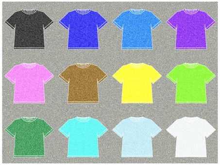 Tシャツセット　12色　グレー tシャツ,セット,12色,ポストカード,ザラザラ,ノイズ,グレー,半袖,シャツのイラスト素材