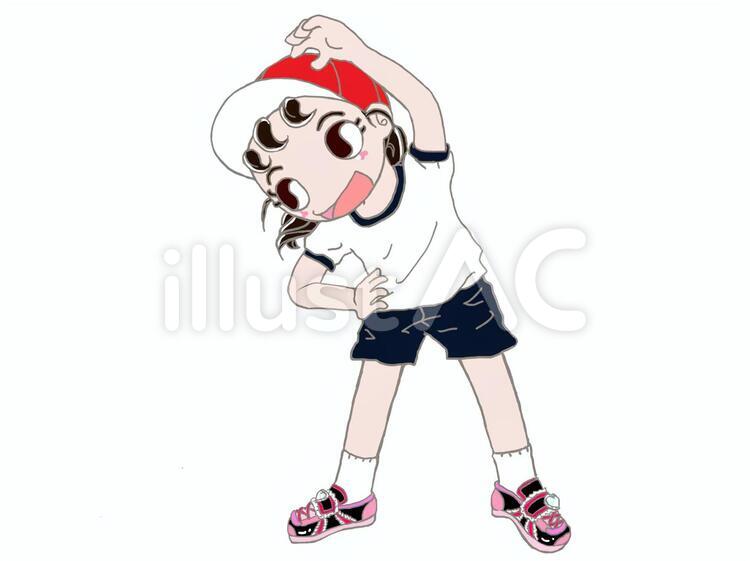 体操着　女の子　赤組 体育祭,運動会,赤組のイラスト素材