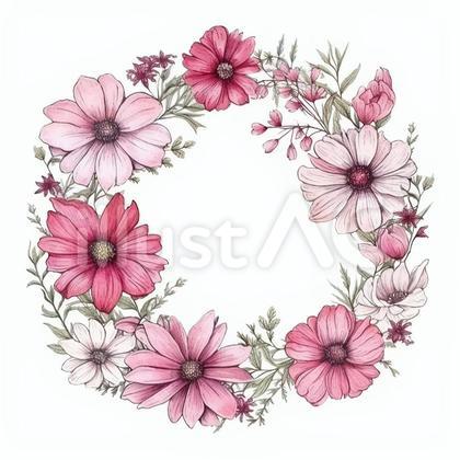 コスモスのリース 花びら