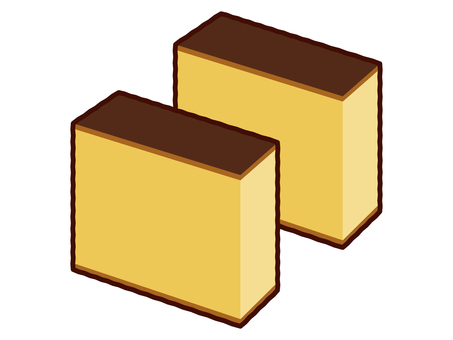 カステラ カステラ,長方形,和菓子,南蛮菓子,ポルトガル,おやつ,生地のイラスト素材