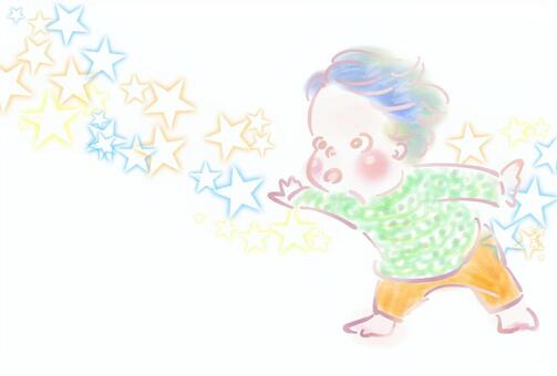 あえ？ 可愛い,かわいい,子供,子ども,こども,育児,子育て,オリジナル,イラスト,手描きのイラスト素材