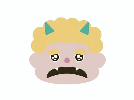 うる目でくすみカラーの鬼のイラスト うる目でくすみカラーの鬼のイラスト 鬼,節分,豆まき,くすみカラー,かわいいのイラスト素材